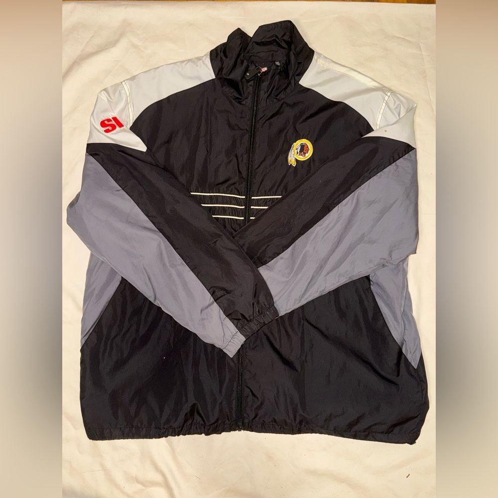 Vintage Commanders NFL Reebok Team Apparel Windbreaker Jacket SI Patch Black